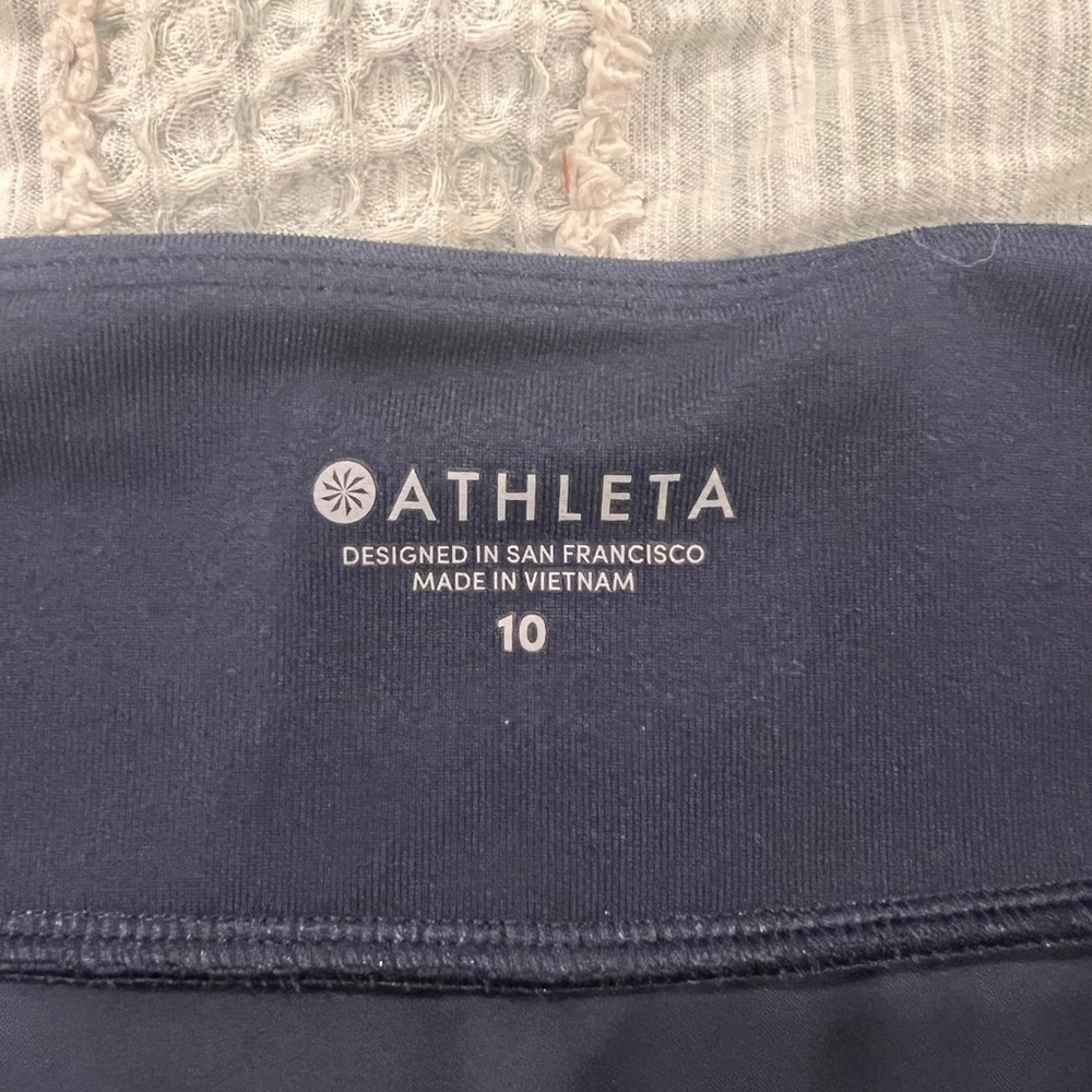 Athleta Soho Cropped Jogger Navy Women’s Size 10 Zip Pockets EUC - Picture 3 of 6